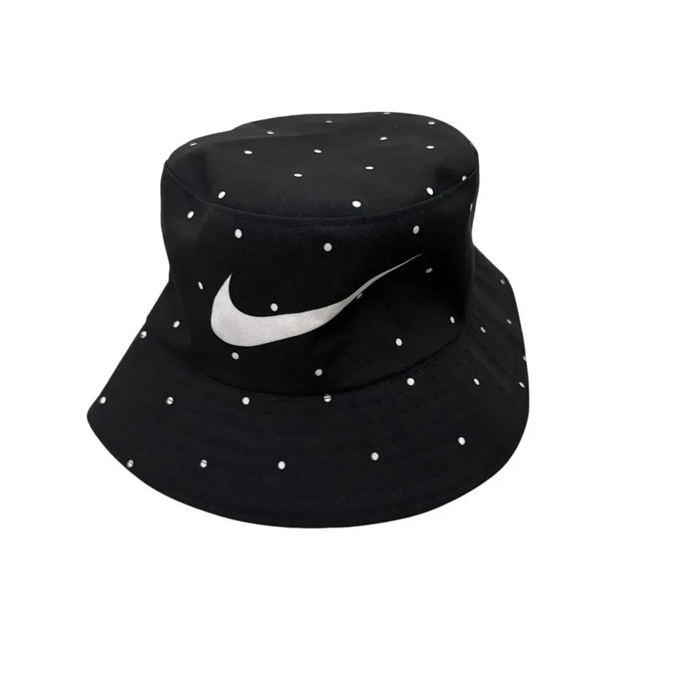 Nike Just Do It Black White Polka Dot Bucket Hat Youth One Size Fits All